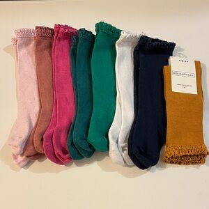 Lot of 8 Little Stocking Co Knee High Lace Top Socks 18 mo to 3T